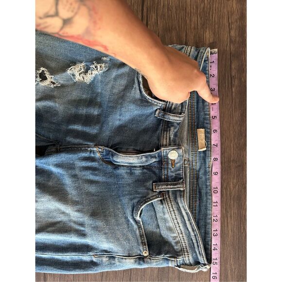 Pilcro and the Letterpress Ripped Slim Boyfriend Crop Jeans Blue Size 27 - Picture 12 of 14